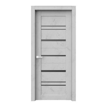 Межкомнатная дверь Grace 309, бетон снежный, стекло сатинат